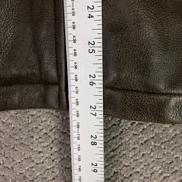 Eddie Bauer Leather Jacket Men's Large Short Brown Distressed Full Zip Bomber - Picture 10 of 15